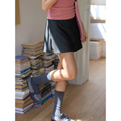 「MISAZ」亮眼小设计 型高腰显瘦侧拉链裤 A字版 两穿仿牛仔裤 裙