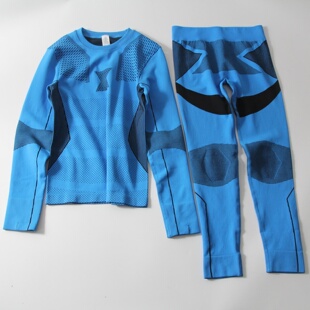 户外冬季打底加厚保暖儿童透气长袖男女款速干滑雪服运动套装