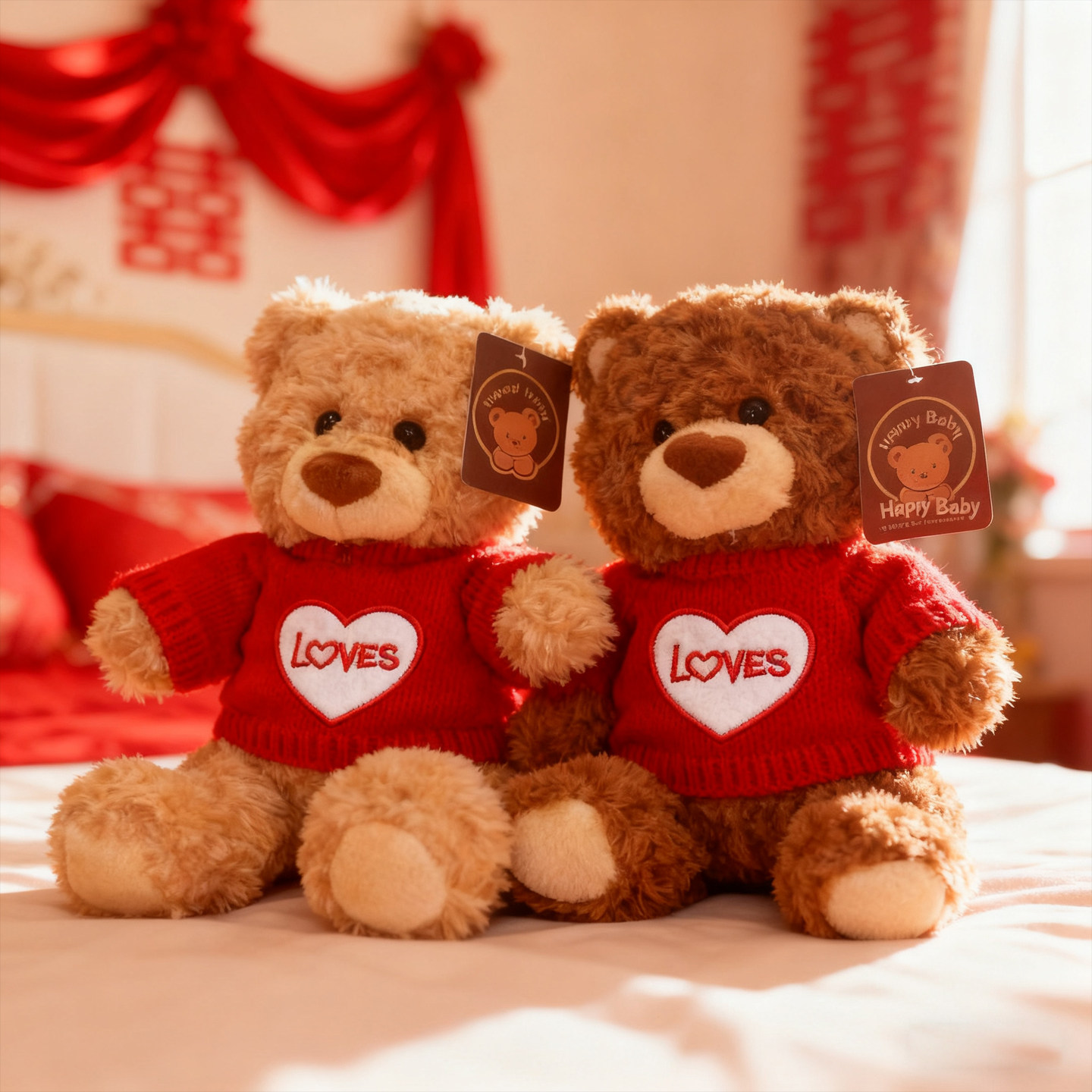 结婚抱枕婚房布置泰迪熊玩偶酒店饭店喜宴装饰品摆件婚庆手伴礼物