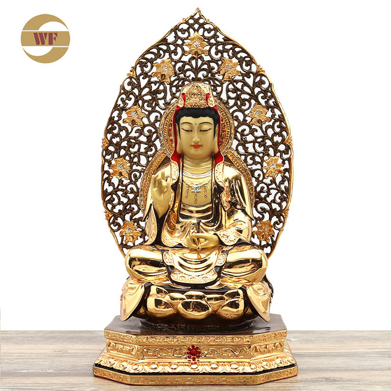 镀金观音菩萨黄铜佛像送子观世音佛像摆件工艺品小号观音铜像
