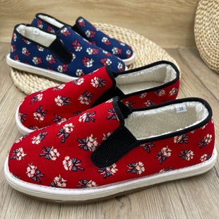 手工棉鞋 柔软舒适防滑加绒薄款 不闷脚 女保暖鞋 秋冬老北京二棉布鞋