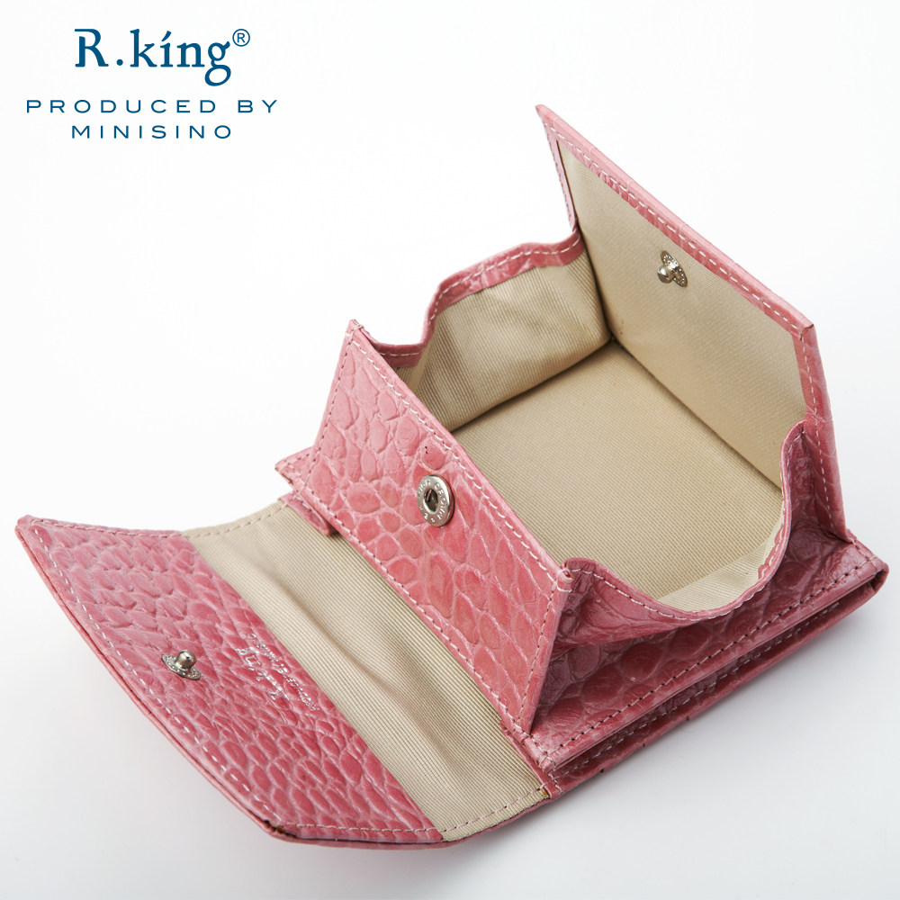 R.king品仕小钱包鳄鱼纹头层牛皮