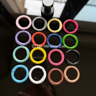 25mm日韩彩色合金喷漆圆形钥匙扣diy饰品配件弹簧开口圈手机挂钩