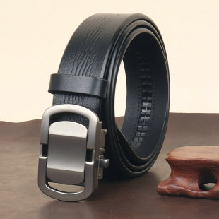 牛永真男士 真皮腰带自动扣皮带商务休闲百搭黑色牛皮送男友爸爸款