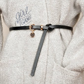 饰配毛衣连衣裙小皮带流苏吊坠真皮 百搭细腰带复古装 新款 女士韩版