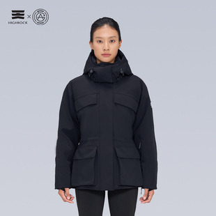 天石鹅铠甲羽绒服90鹅绒服防风防水收腰工装 派克服保暖外套女T644