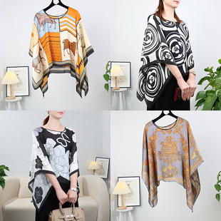 2022新款套头衫百变围巾丝巾方巾披肩防晒衣女夏季外搭大码宽松