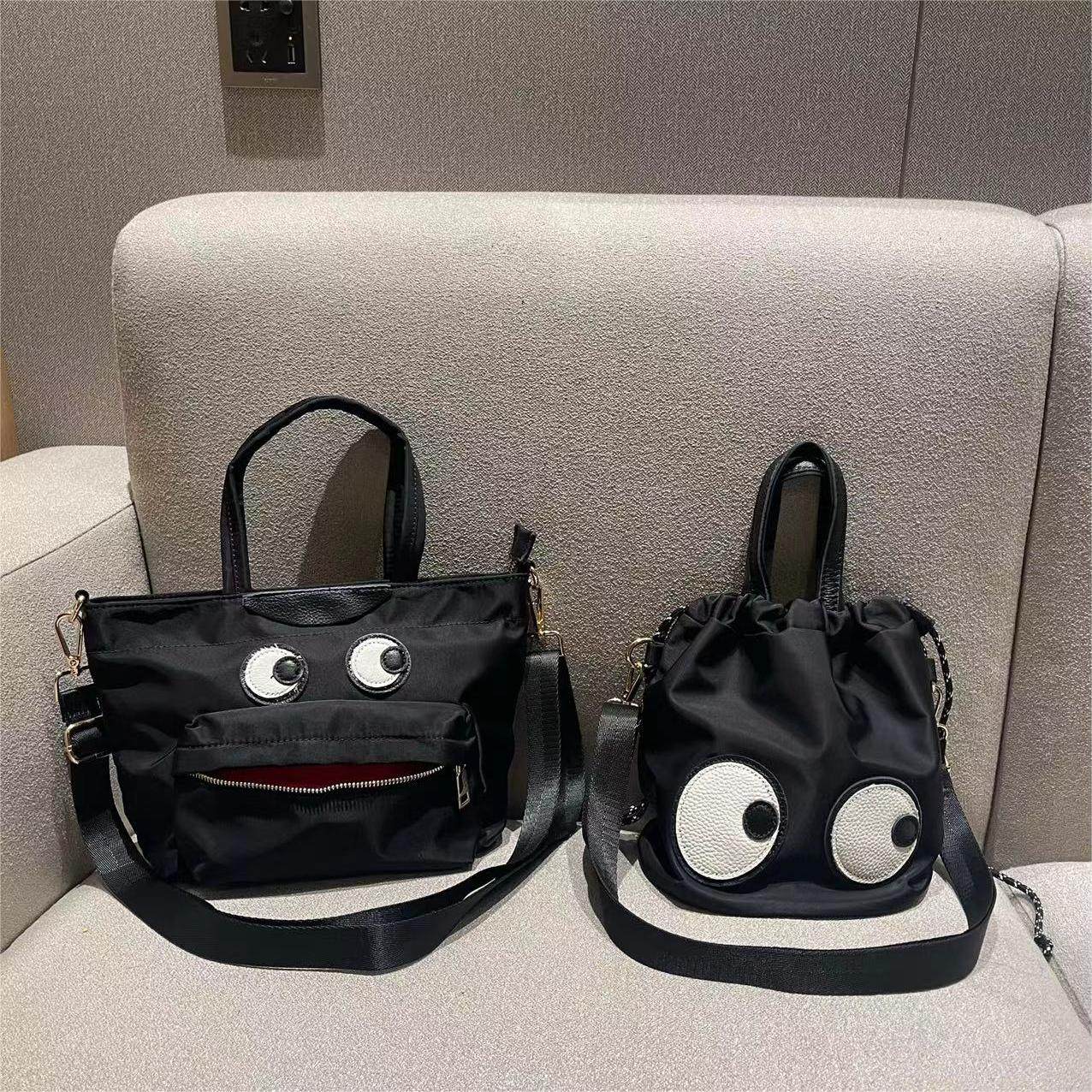 2025春季新款眼睛笑脸轻便手提袋饺子包轻便尼龙布外贸单肩斜挎包,箱包皮具/热销女包/男包,通用款女包,淘宝优惠券,粉丝福利购,淘宝优惠卷