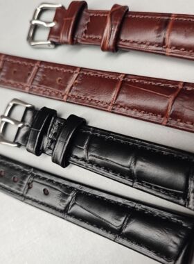 真皮表带头层皮针扣黑色棕色咖啡色尺寸12mm14mm16mm18mm20mm22mm