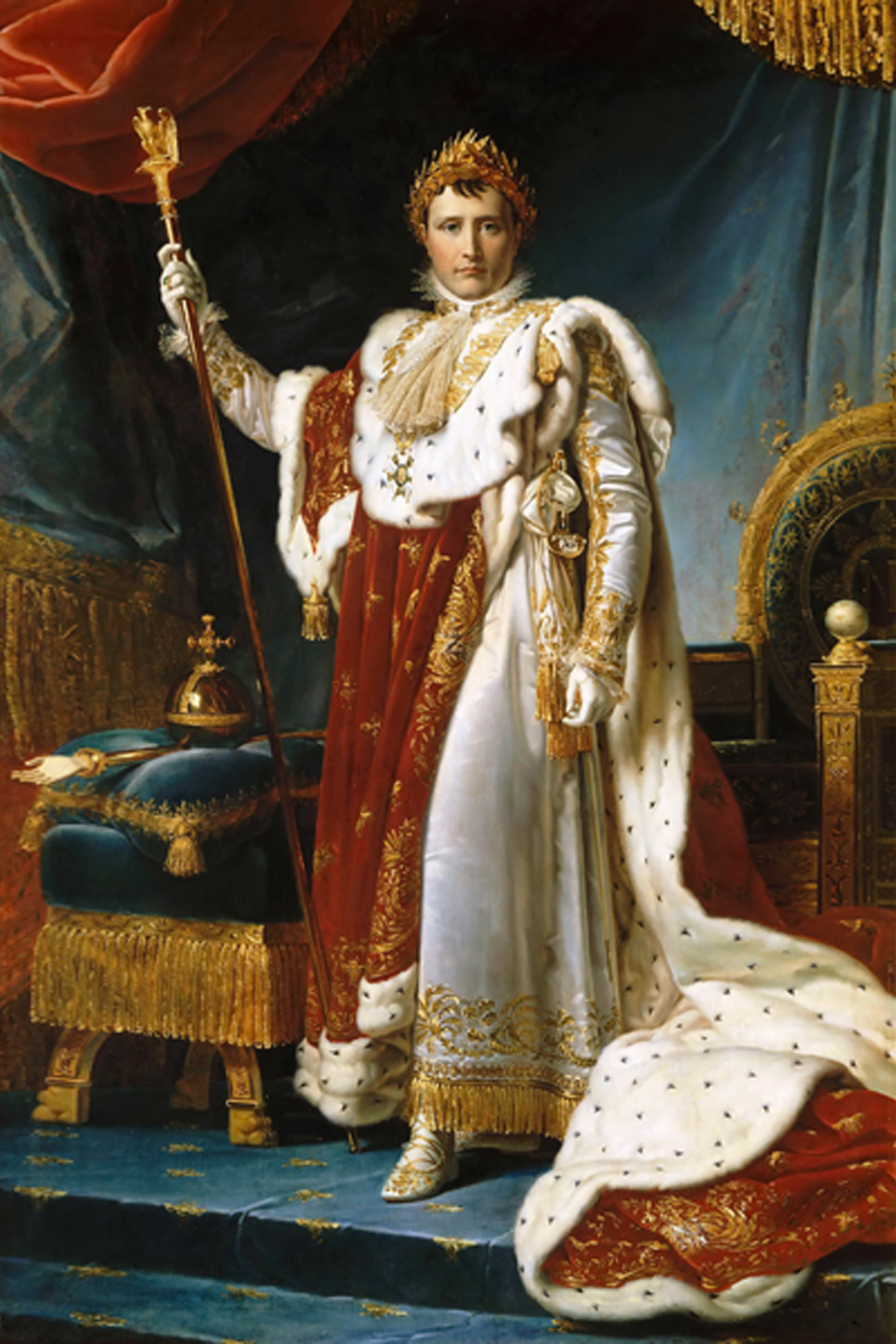 拿破仑身着加冕礼服欧式高清喷绘肖像人物艺术画芯油画布装饰画