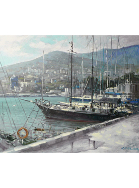 世界名画阿.埃.马尔蒂尼海港画