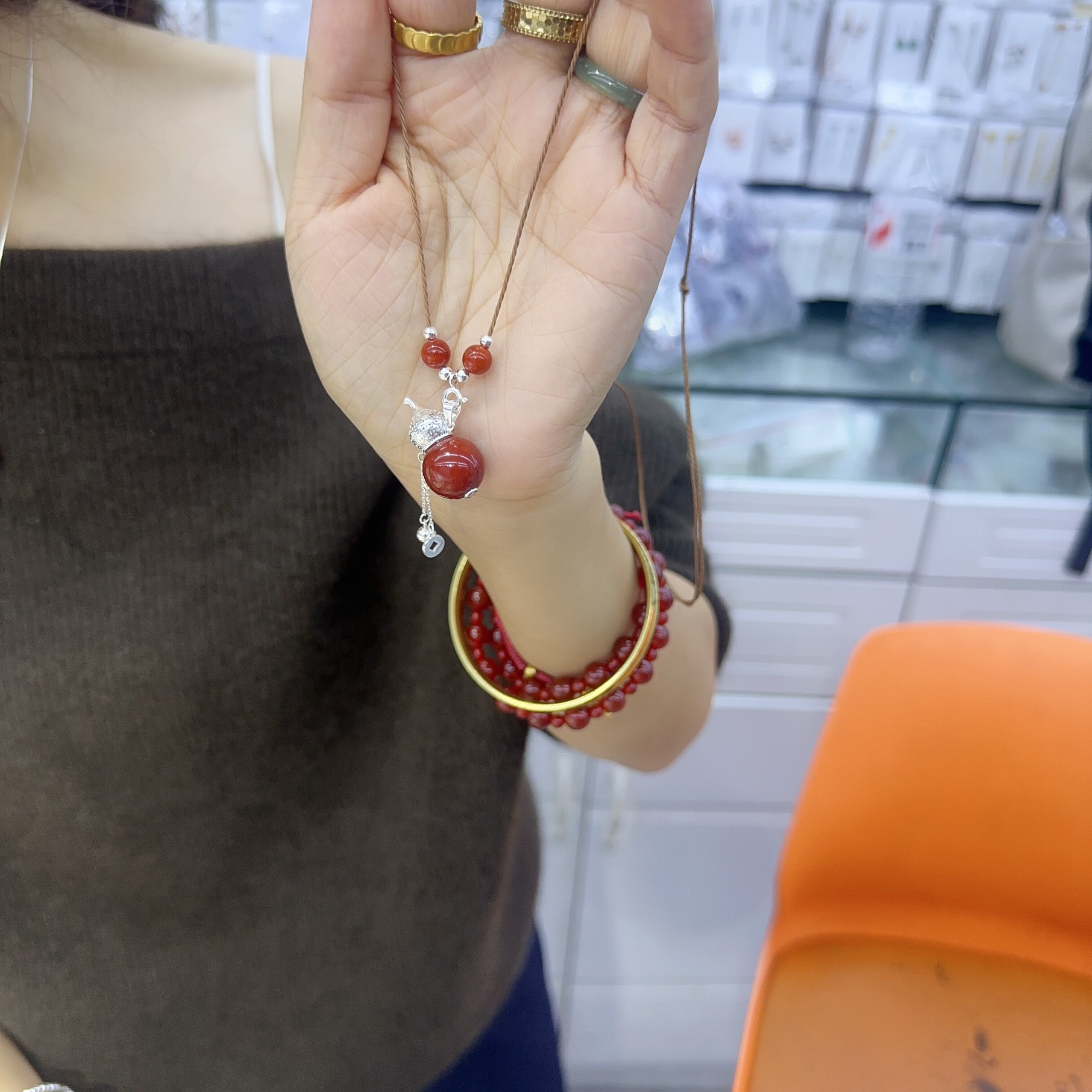 925银南红项链C1809（满15元优先发货）