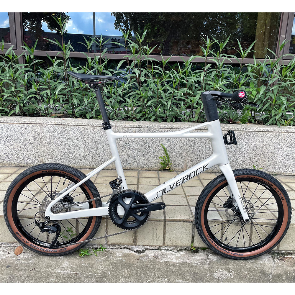 SILVEROCK20寸451碳纤维桶轴小轮公路车STREAM弯把定制改装超轻