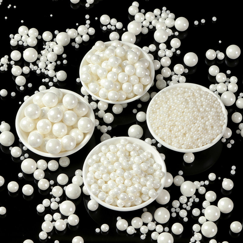 糖珠蛋糕装饰珍珠糖可食用彩色圆片甜甜圈糖粒针豆白金小珠子烘焙