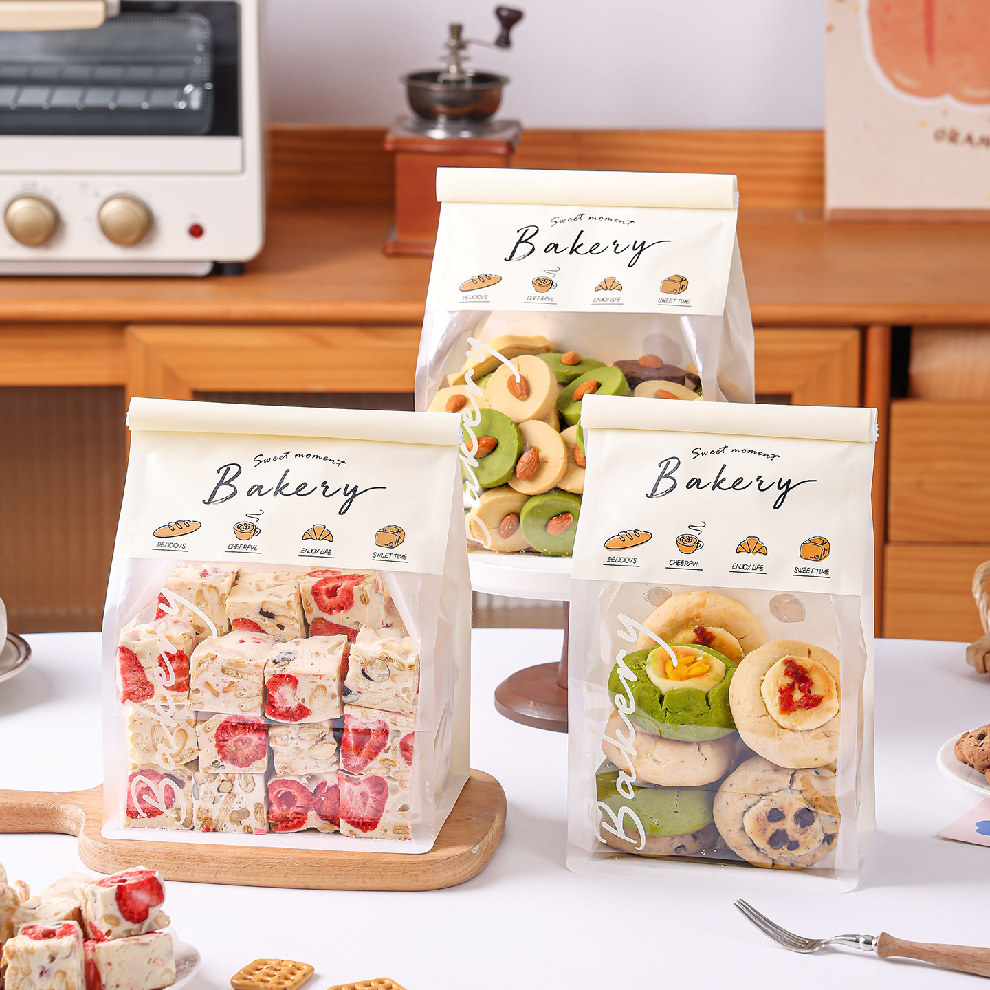 雪花酥包装袋烘焙面包吐司碱水贝果曲奇饼干自封牛皮纸打包空袋子,厨房/烹饪用具,点心包装盒/包装袋,淘宝优惠券,粉丝福利购,淘宝优惠卷