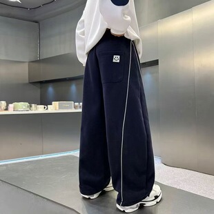 太平年鸟素与朴品牌童装旗舰店男童卫裤春秋装大童休闲运动宽筒裤