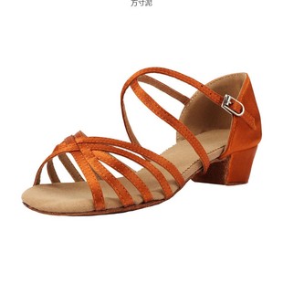 新款儿童拉丁舞鞋女童跳舞鞋女孩软底中低跟拉丁鞋女成人练舞鞋厂