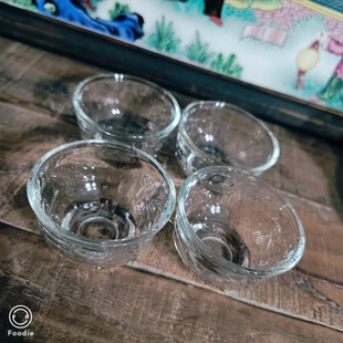 七八十年代的老玻璃茶杯白酒杯一套四个！尺寸！5*3厘米