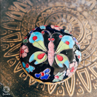 中古景泰蓝蝴蝶图案首饰盒孤品