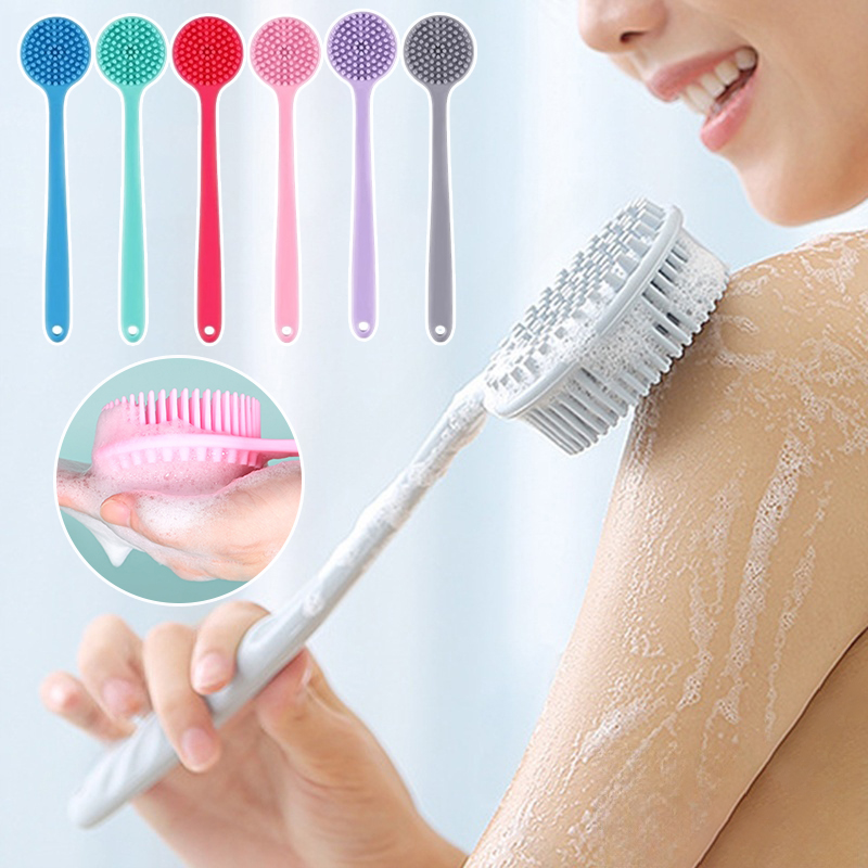 硅胶洗澡刷长柄双面加长沐浴搓澡按摩刷搓背EG0188