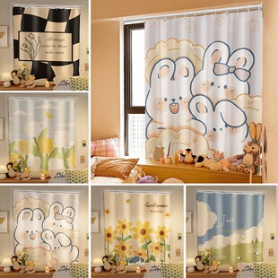简易遮光窗帘免打孔安装挂环2023新款小短窗户遮挡遮阳帘JS1587
