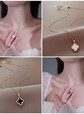 合金四叶草项链轻奢ins锁骨链