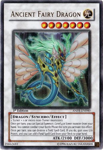 游戏王 美版 正版 - 古代妖精龙 Fairy Dragon/金闪/ANPR