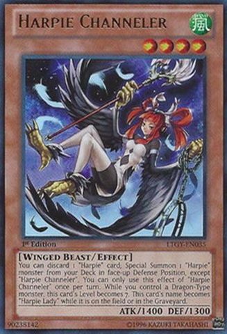 游戏王 美版 正版 - 鹰身通灵师 Harpie Channeler/金闪/LTGY
