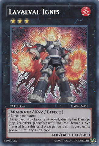 游戏王 美版 正版 - 熔岩谷炎人 Lavalval Ignis/银碎/HA06