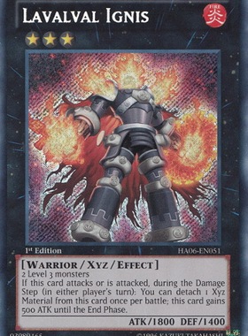 游戏王 美版 正版 - 熔岩谷炎人 Lavalval Ignis/银碎/HA06