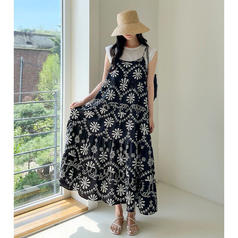 My girl夏季新款韩国代购甜美淑女气质流行时尚可爱吊带连衣裙