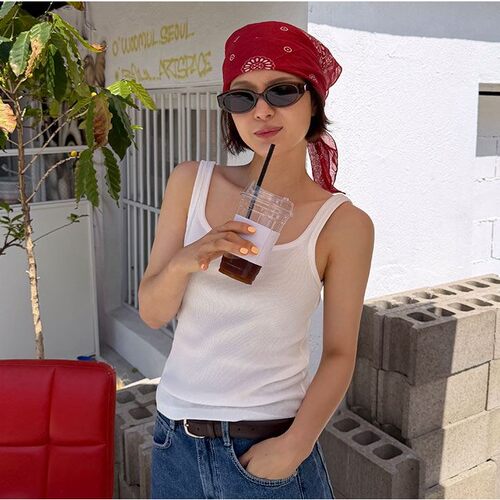 My girl夏季新款韩国代购流行时尚舒适百搭简单休闲风显瘦背心
