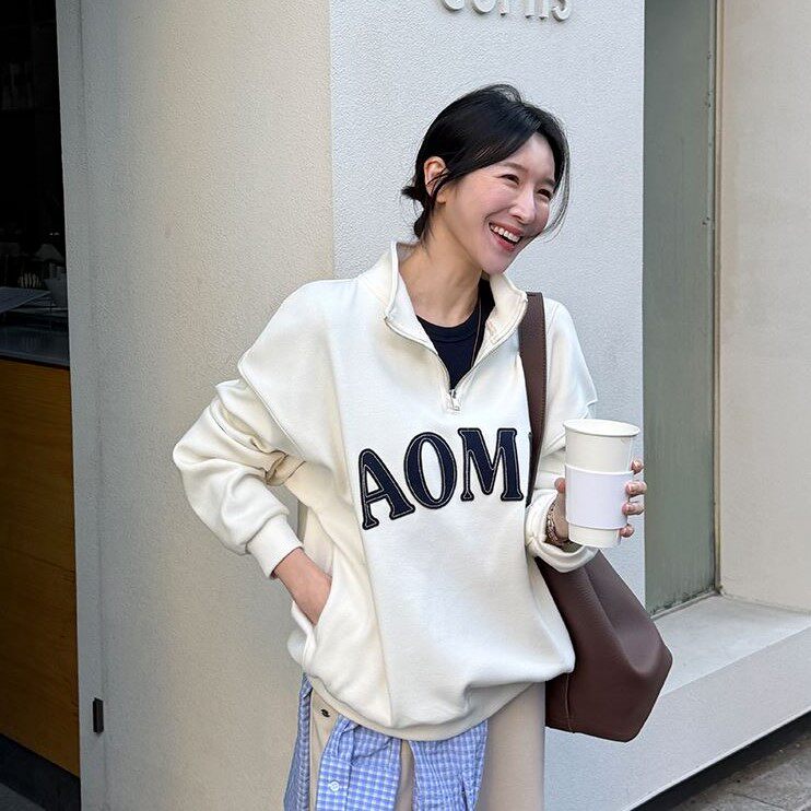 My girl春季新款韩国代购简约流行百搭时尚舒适字母休闲套头卫衣