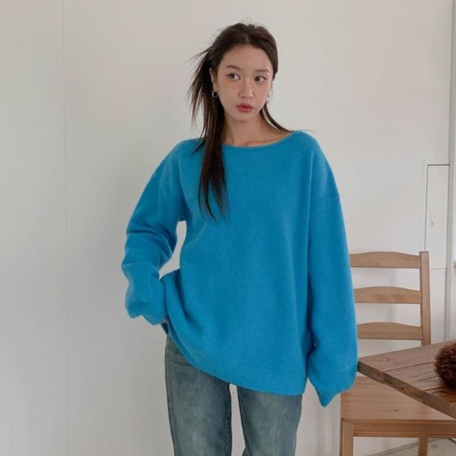 My girl秋冬新款韩国代购lylon流行时尚显瘦百搭休闲风套头针织衫