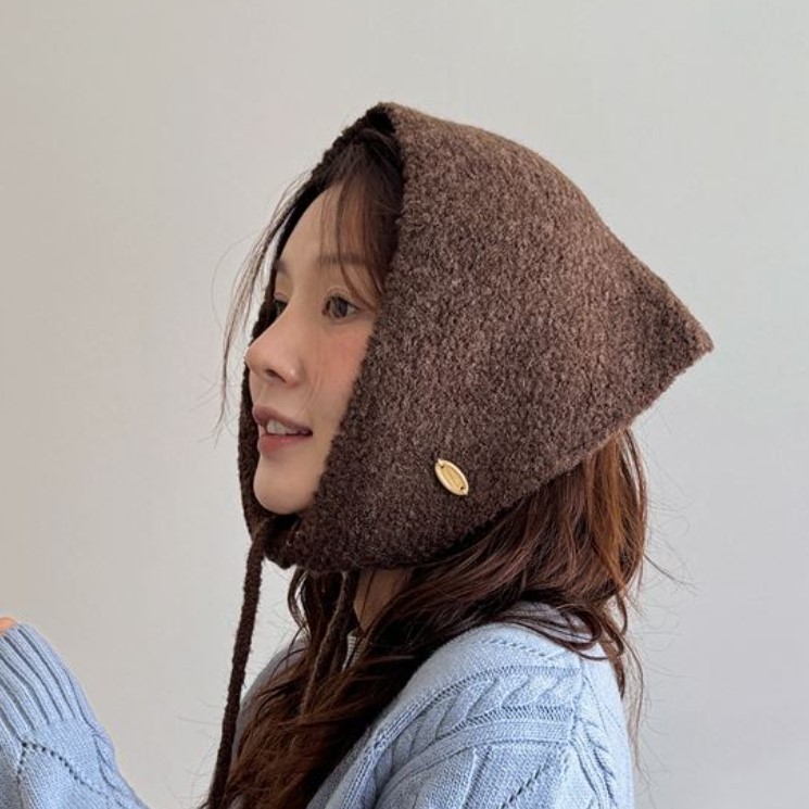 秋季新款韩国代购可爱简单流行百搭舒适保暖针织毛线系带式帽子