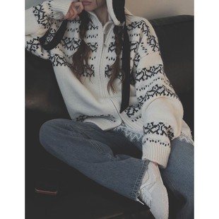 girl冬季 舒适简单百搭拉链针织开襟衫 新款 流行时尚 韩国代购