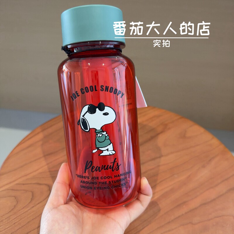 现货!日本带回史努比绝版半透明夏季树脂果汁杯 冷饮杯卡通水杯