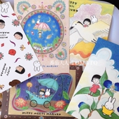 现货日本制 米菲樱桃小丸子联名可爱小清新卡片明信片留言卡