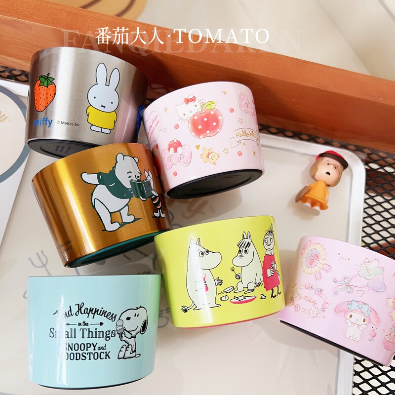 现货日本带回姆明米菲史努比Kitty冰淇淋保冷小杯甜品小碗杯