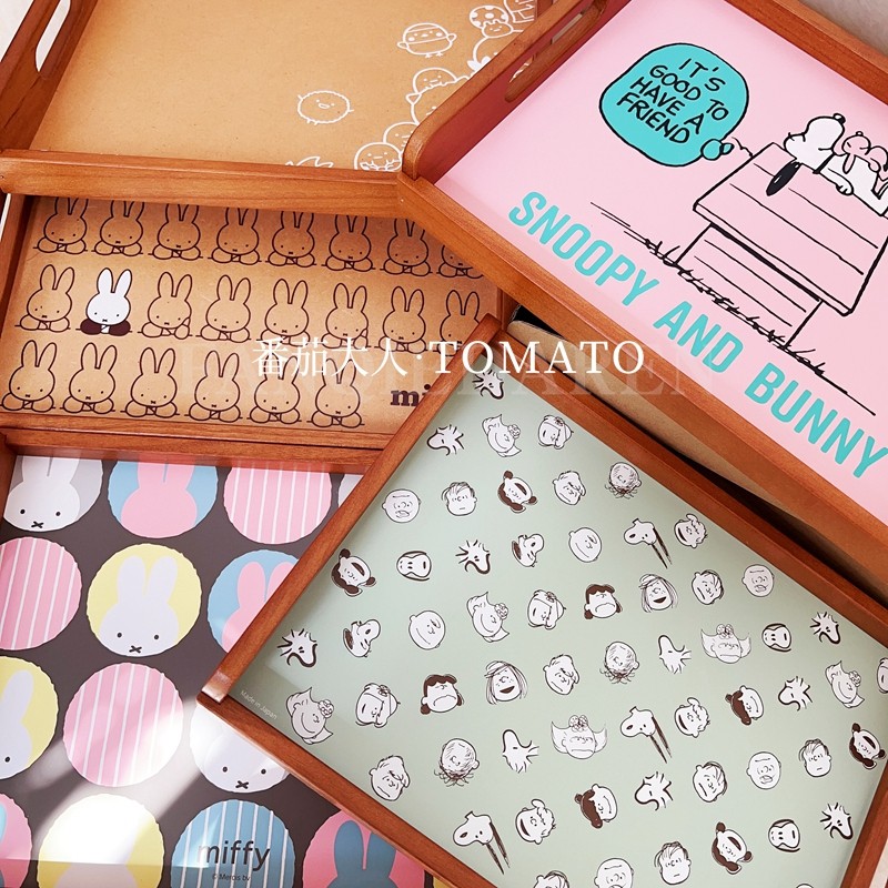 现货包邮！日本制造史努比 米菲角落生物木托盘  茶杯零食托盘,模玩/动漫/周边/娃圈三坑/桌游,动漫水杯/居家/百货,淘宝优惠券,粉丝福利购,淘宝优惠卷