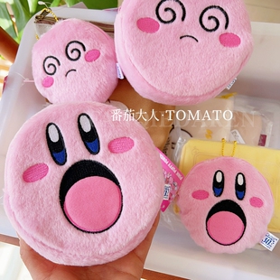 现货日本带回星之卡比限定圆形可爱卡通圆饼包零钱包毛绒杂货包
