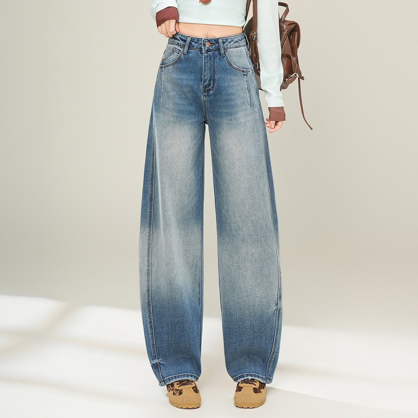 宾利酷堡女裤女弯刀牛仔裤女2026春秋季新款宽松显瘦气质休闲裤,女装/女士精品,休闲裤,淘宝优惠券,粉丝福利购,淘宝优惠卷