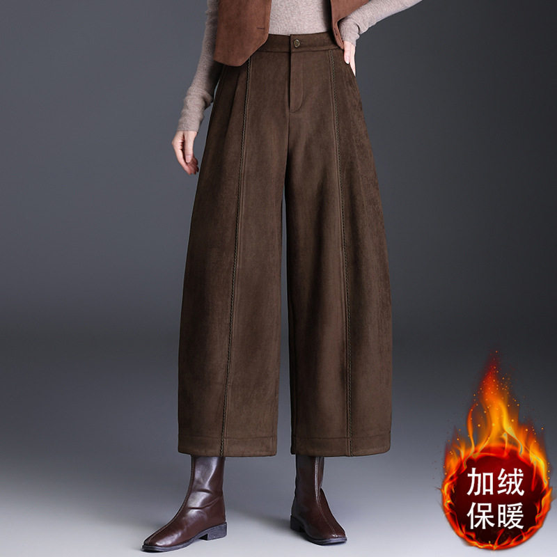 宾利酷堡女裤女麂皮加绒弯刀裤20