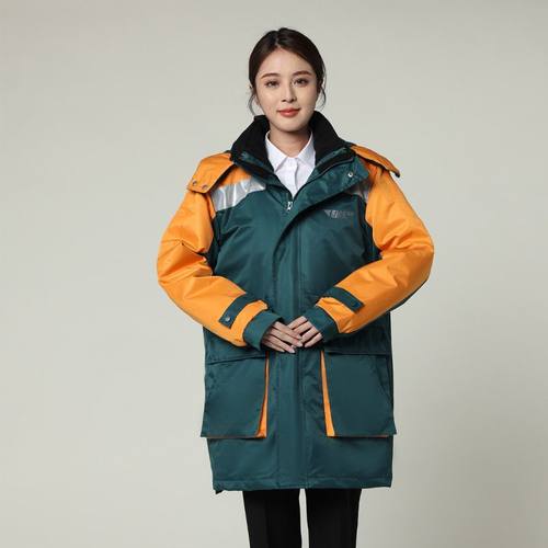 中国邮政工作服棉服冬季加厚保暖防寒服中长款棉衣外套