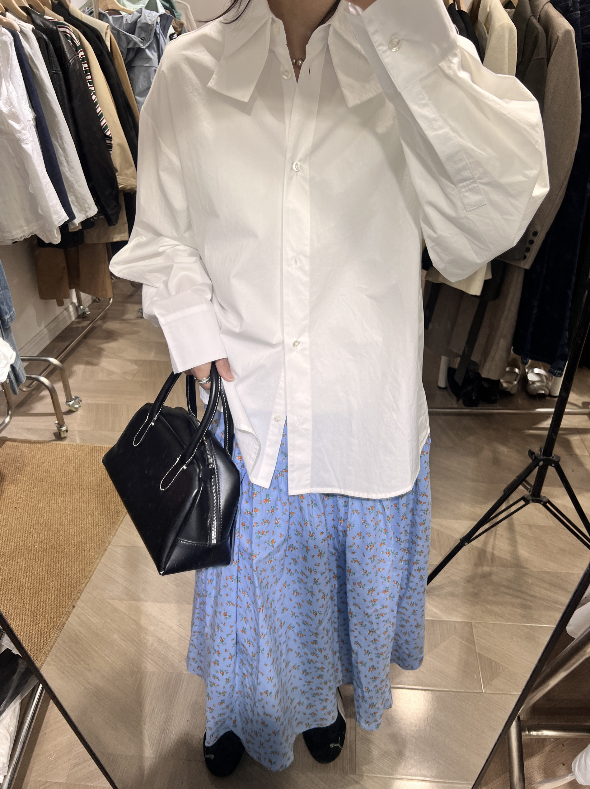 2026春季新款韩系甜美蝴蝶结宽松百搭纯棉长袖衬衫女