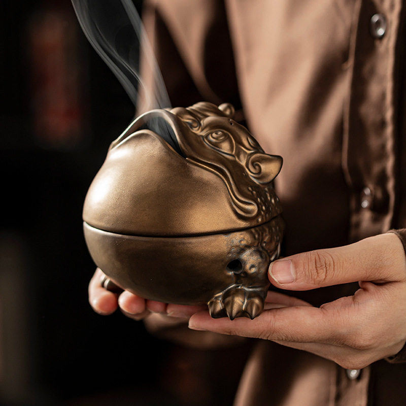 陶瓷香炉仿古盘香炉金蟾送宝香薰炉四小时盘香熏香炉茶道香炉摆件,家居饰品,国学摆件,淘宝优惠券,粉丝福利购,淘宝优惠卷
