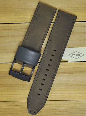 FOSSIL表带22MM疯马皮真皮厚手表链男代FS4656FS4682FS5251fs5586