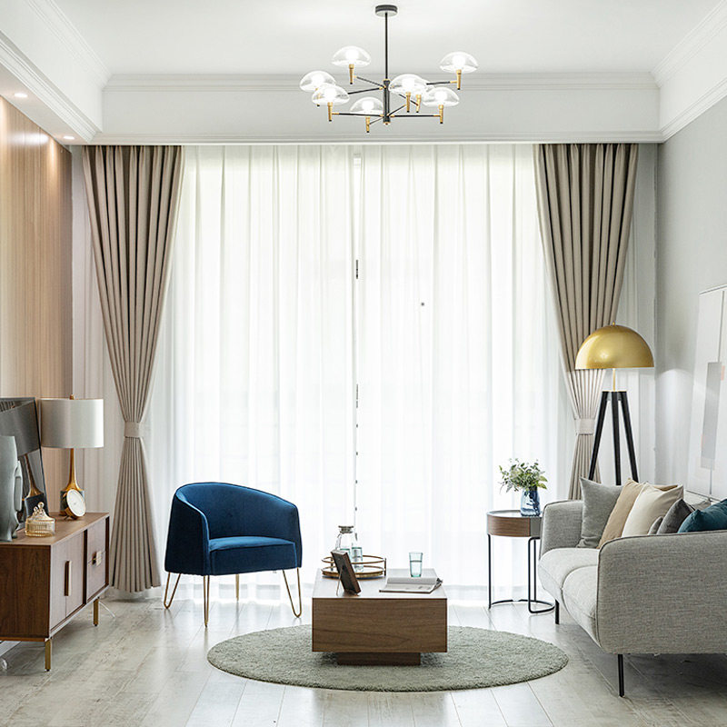 致尚2020新款窗帘遮光100全遮阳布隔热防晒卧室飘窗加厚北欧简约