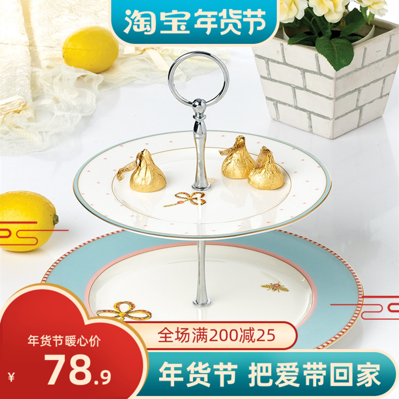 originality European style Afternoon Tea A snack plate ceramics Pastry tray household Tray fruit Snack tray Two Cake Standin the Tableware , Tableware , Fruit bowl/Fruit plate/Hamper  category - from Buy2taobao.com to provide professional Taobao agent buy service