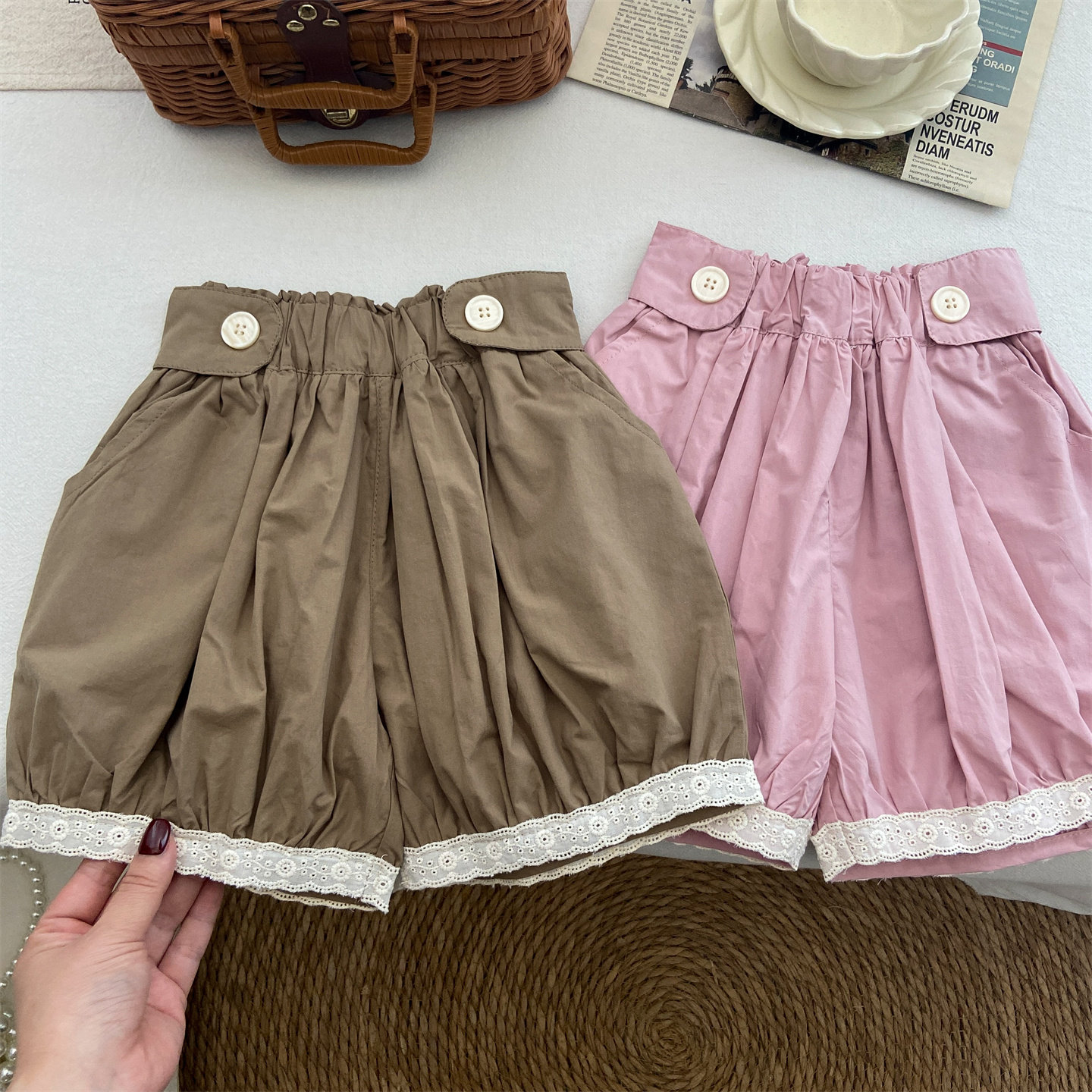 舒适棉质花苞短裤时尚夏季新品